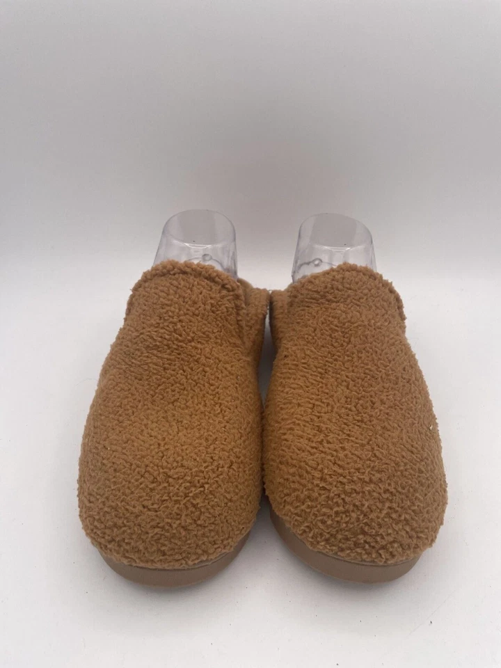 Zapatillas cómodas Dearfoams sin cordones para mujer talla 9-10 marrón imitación piel punta redonda Foto 2 de 4