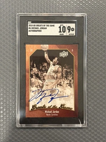 Michael Jordan 2010 Greats Of The Game AUTO ON CARD SGC 9 MINT w/ 10 Autograph