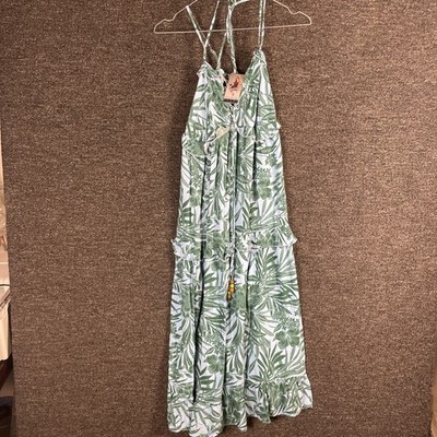 Sofia Vergara Sleeveless Hawaiian Luau Dress XL tropical resort maxi floral