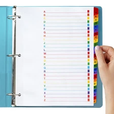 Alphabet Binder Dividers for 3 Ring Binder - (3 Sets of 26), 8.5 x 11 Letter ...