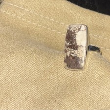 Southwestern Wild Horse Jasper Ring Solid Sterling Silver 925 Size 7