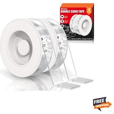 2 Pack Extra Large Double Sided Tape Heavy Duty Removable 1.18 Inch x 160 Inc...
