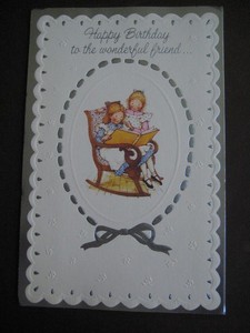 UNUSED 1986 vintage greeting card HOLLY HOBBIE BIRTHDAY Friends Look At Album