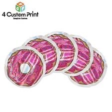 100 pcs Mylar Bags Smell Proof Holographic Zip Seal Donuts Shape Pouches 3.5g