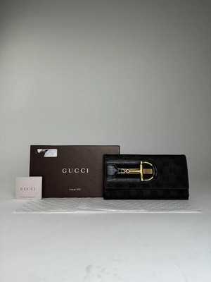 Vintage Gucci Leather Clutch Wallet Black