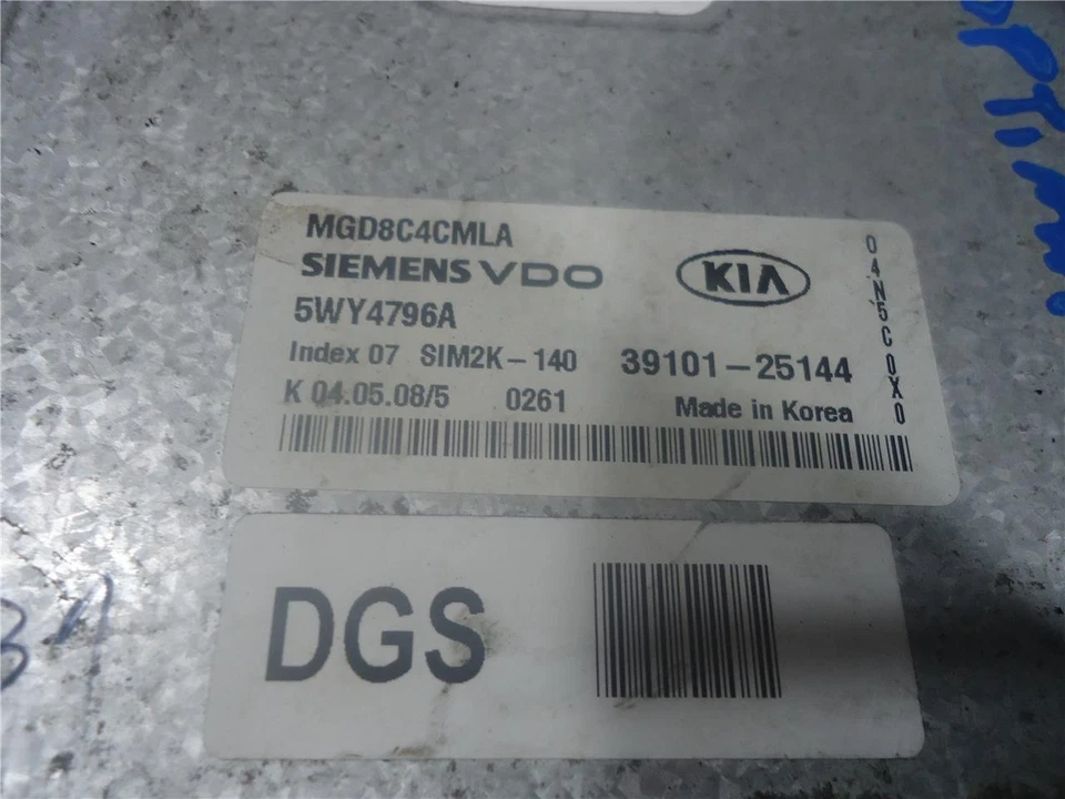 06-08 Kia Optima 2.4L 39101-25144 Computer Brain Engine Control ECU ECM Module - Image 3 of 4