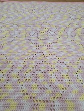 Handmade Crochet Sheep Baby Blanket in Pastels. Afghan Approx. 35" square Crib