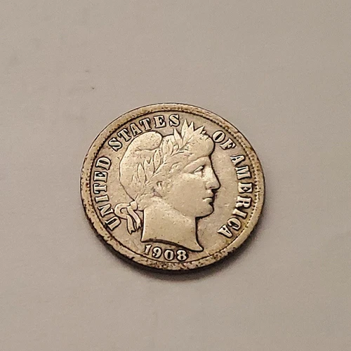 1908-D BARBER DIME 90% Silver in FINE++ Condition**NICE COIN **