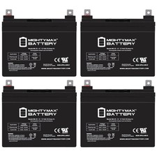 Mighty Max 12V 35AH SLA Replacement Battery for Jazzy Select GT Chair - 4 Pack