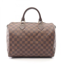 Borsa a mano Louis Vuitton Speedy 30 N41531 Damier Ebene tela pelle marrone usata LV