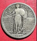 1917 US Standing Liberty SILVER Quarter! "Philadelphia" Mint! Very Good! Coin!
