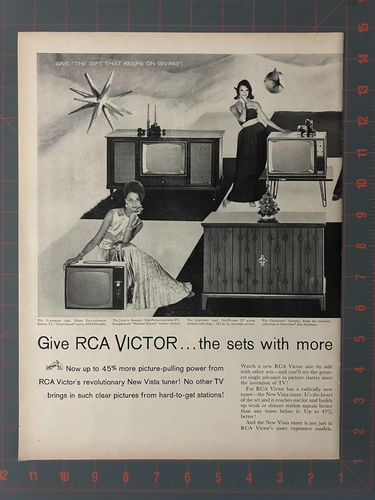1960 Vintage RCA Victor TV Television Sets Console TV 2 Page Print Ad ...