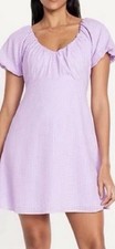 Old Navy Lavender Babydoll Mini Dress Flutter Sleeve Swing Cottagecore NWT Sz XL