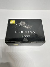 Nikon COOLPIX S550 10MP Compact Camera Black 5x Zoom IS Flash Box Charger