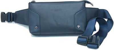 Herren Bauchtasche Marine Kunstleder blau