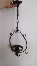 Lampadario ferro battuto E Ottone antico