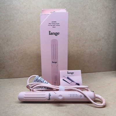 L'ange Le Duo 360 Airflow Styler Women Blush Pink Flat Iron Curling Wand 2-in-1