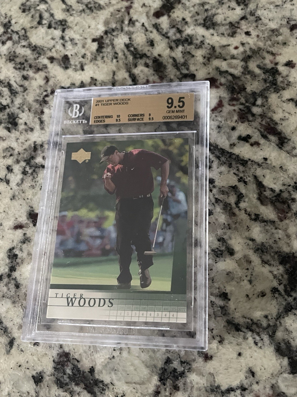 2001 Upper Deck Tiger Woods #1  BGS 9.5  sub grade 10  🔥Rookie