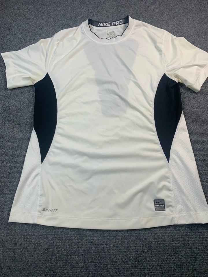 Camisa de Combate Nike Pro Para Hombre Mediana Blanca Dri-Fit Entrenamiento Atlético Ligero Foto 2 de 4