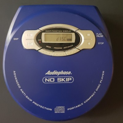 Audiophase CD313B Blue Compact Portable CD Player Tested Works 