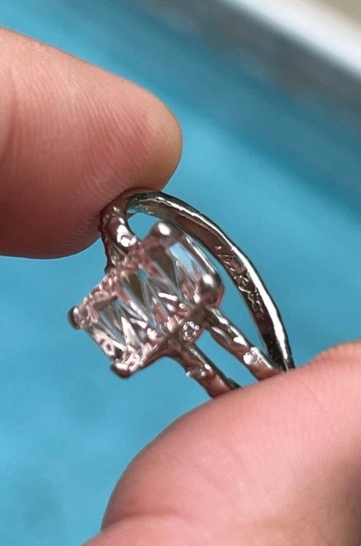 Artisan Created 14k Solid White Gold Morganite Ri… - image 6