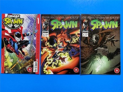 3x SPAWN # 1 VARIANT 25th Ann DIRECTORS CUT Comic COVER A B C ~ NM/UNREAD Crain