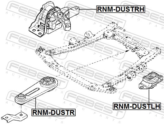FEBEST-OE RNM-DUSTLH.OE Mounting, manual transmission for DACIA,RENAULT