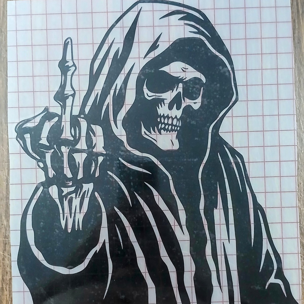 INDIGOS UG Adesivo Auto JDM - Mietitore (Grim Reaper) - Decalcomania In Vinile Bianco - 71x149 Mm - Resistente Intemperie - 3