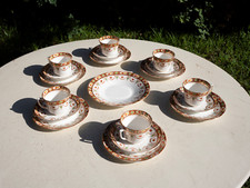 Antico servizio porcellana inglese da the per 6 persone, Fine XIX secolo