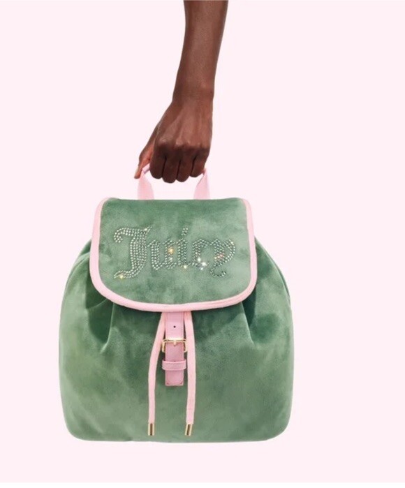 Mochila de terciopelo Juicy x Stoney Clover Lane Nueva con la etiqueta color verde $215