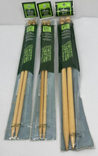 Lot of 3 Larger Premium Bamboo Wood Knitting Needles Takumi Clover No 9 10.5 13