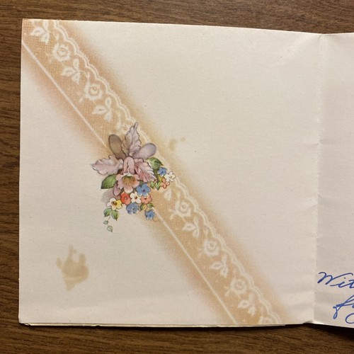 De colección 1940 Boda Matrimonio Felicitaciones Tarjeta Novia y Novio Iglesia Campanas P3D - Imagen 8 de 19