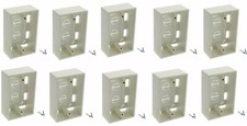 10 PCS Single Gang Surface Mount Junction Mounting Box Wire Cable for Wall Plate