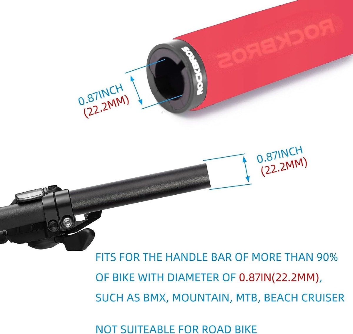 RockBROS Foam Bike Grips Lock-On Handlebar Grips For MTB