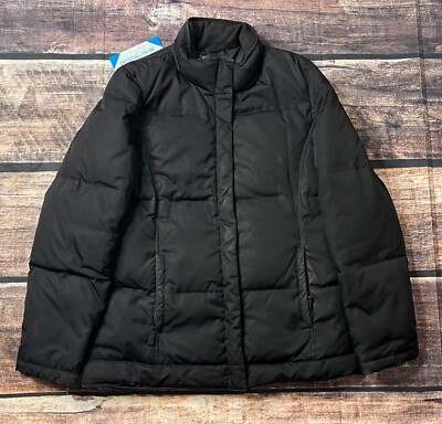 Vintage Gap Jacket Medium Black Mens Full Zip Puffer Down Lining Heavy