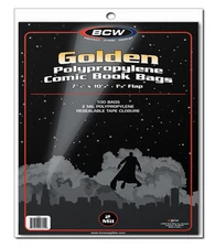 25 BCW Golden Comic Book Bags - Sleeves