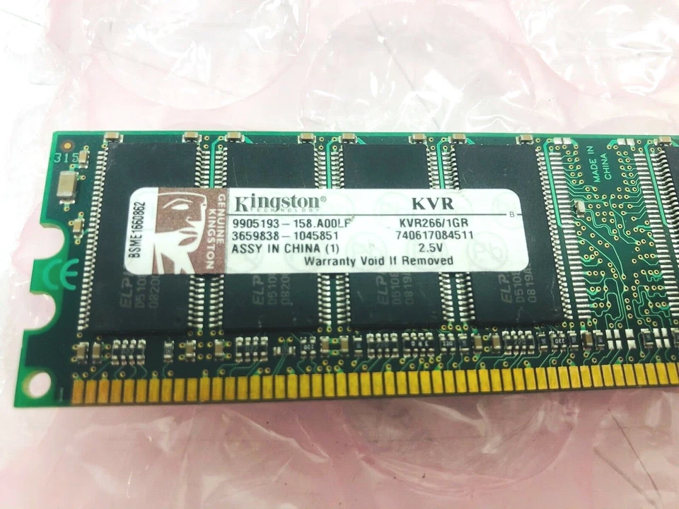 Kingston 1GB PC3200 DDR-400MHz EEC Unbuffered 184-Pin DIMM RAM Module KVR266/1GR - Image 2 of 3