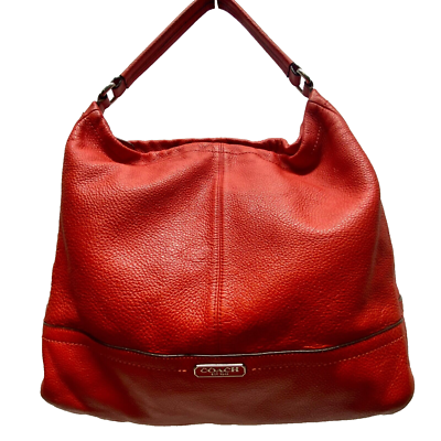 Coach Park Red Pebbled Leather Hobo 2 Way Shoulder Bag Coach Park Red Pebbled Leather Hobo 2 Way Shoulder Bag