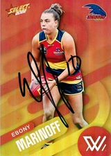 Signed 2022 Adelaide Crows AFLW Select Footy Stars Sunset Card - Ebony Marinoff