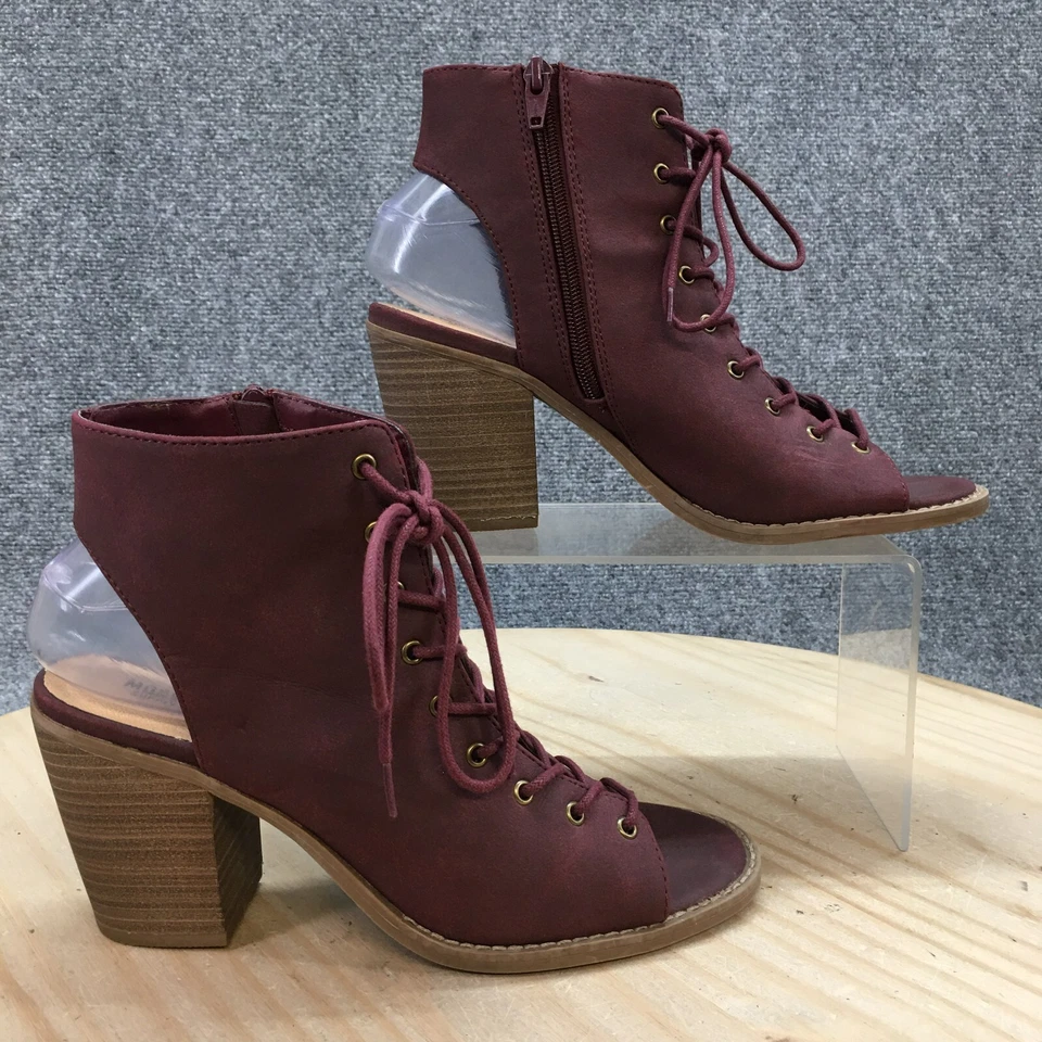 Sandalias Mossimo Supply Co para mujer 8,5 Kendra Gladiador borgoña imitación cuero Foto 2 de 4