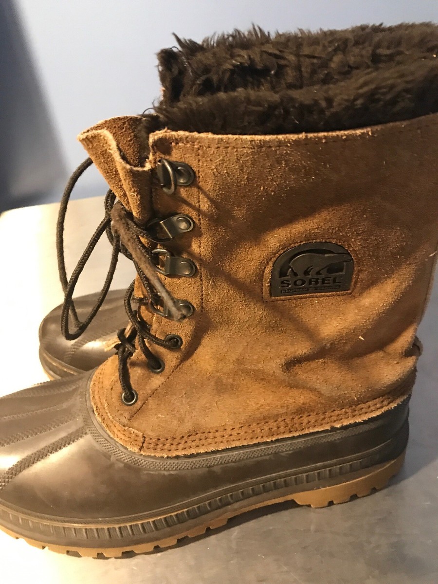 Sorel Men\'s Brown Suede and Black Rubber Lace-Up Winter Boots Suede Solid Sorel for Men for Sale | Shop New & Used Men main image 4