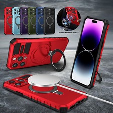 Magnetic MagSafe Shockproof Ring Stand Case For iPhone 15 12 14 13 Pro Max
