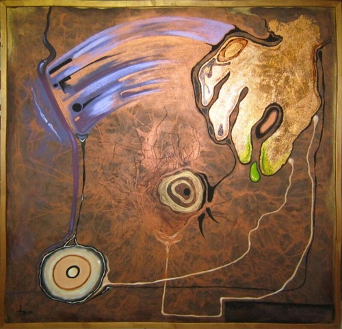 pittura moderna arte contemporanea dipinto a mano quadro astratto acrilico tela - Picture 3 of 12