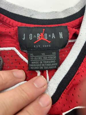 Jordan Brand Mesh Jersey Shirt #23 Air Jordan Red Black Stitched