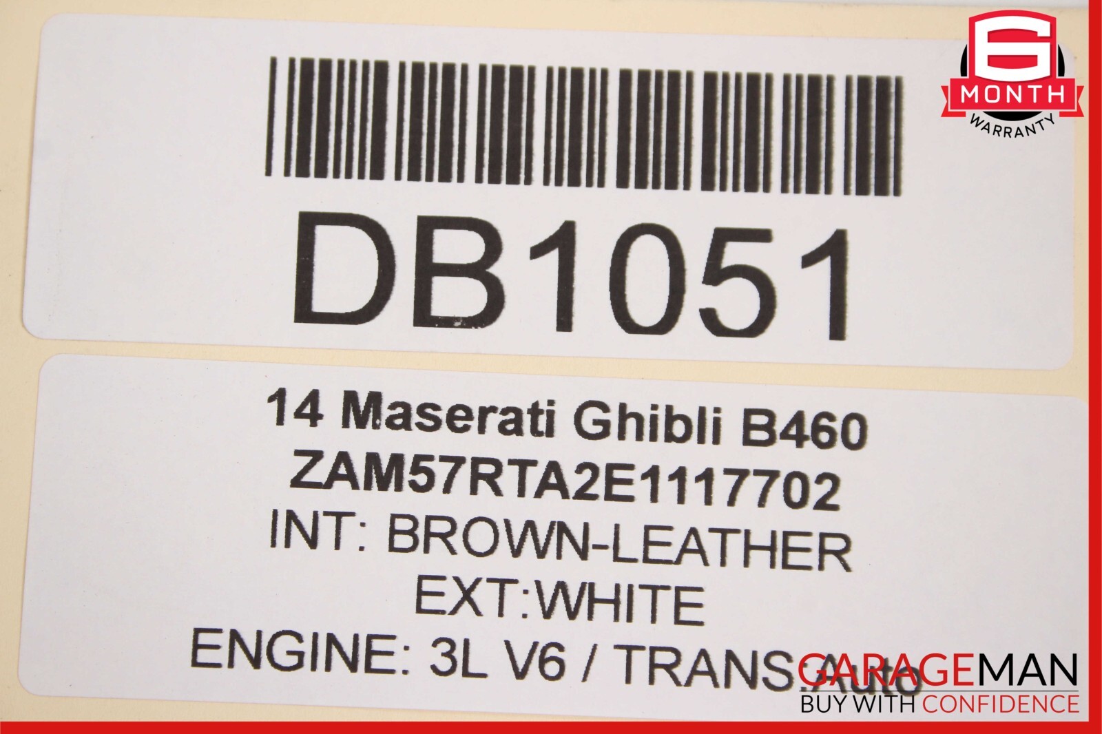 14-17 Maserati Ghibli Front Right Passenger Side Interior Door Panel Cover Black