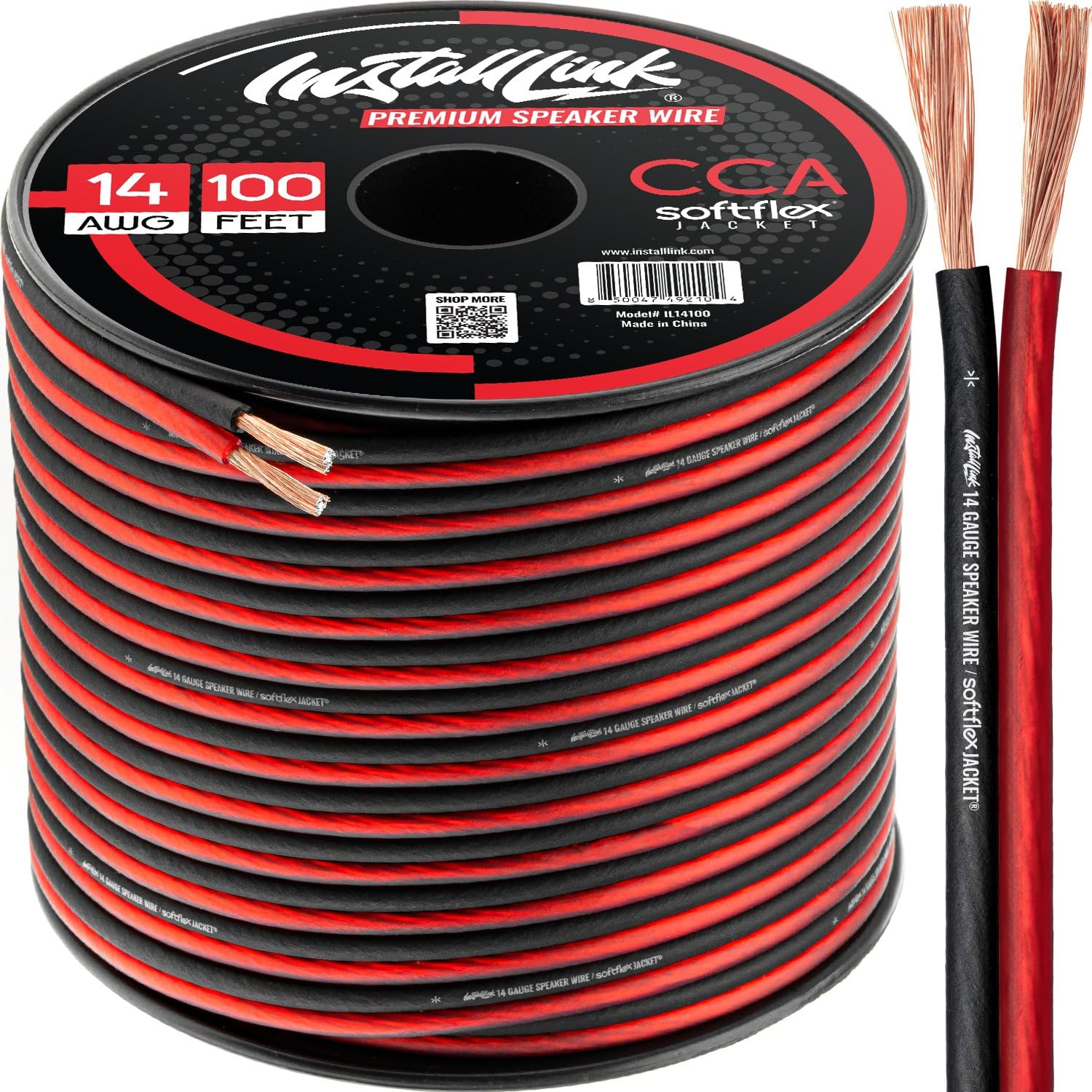 Install Link 14 Gauge Speaker Wire (Speaker Cable) for Car, Home or RV Audio Cab
