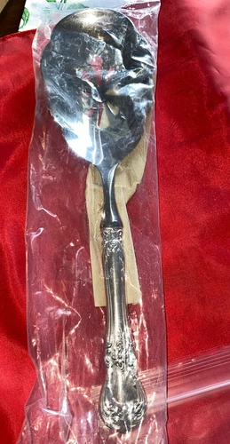 NIP Old Master Towle Sterling Silver Slotted/Perforated Scalloped Serving Spoon