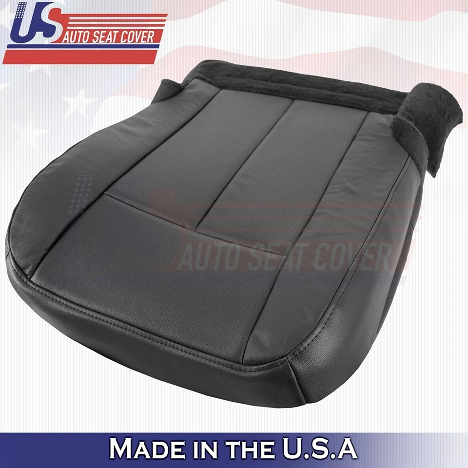 2015 a 2017 Compatível com Ford Expedition Driver Bottom com Capa de Assento de Couro Perf Preta - Imagem 4 de 4