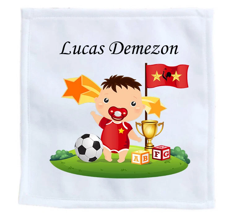 serviette enfant pour école - invité foot personnalise nom prénom réf 17 - Photo 1/1