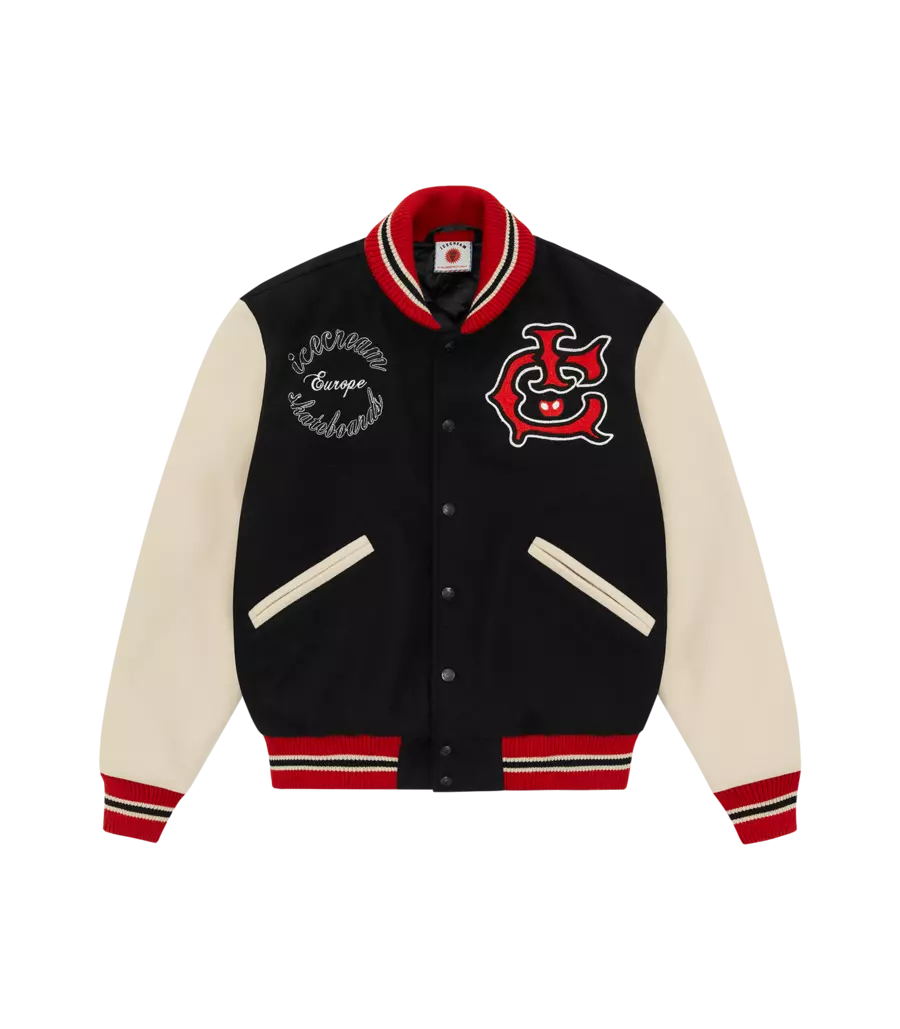 Billionaire Boys Club ICECREAM BLACK EU SKATE CONE VARSITY JACKET S SMALL NEW